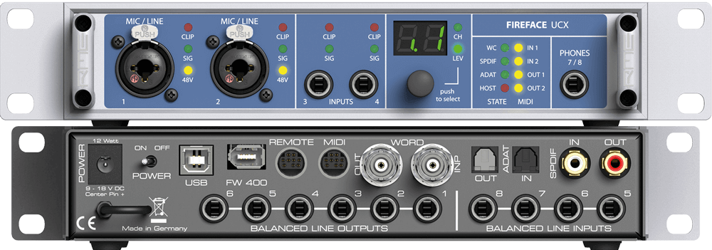 Fireface Ucx Rme Audio Interfaces Format Converters Preamps Network Audio Madi Solutions